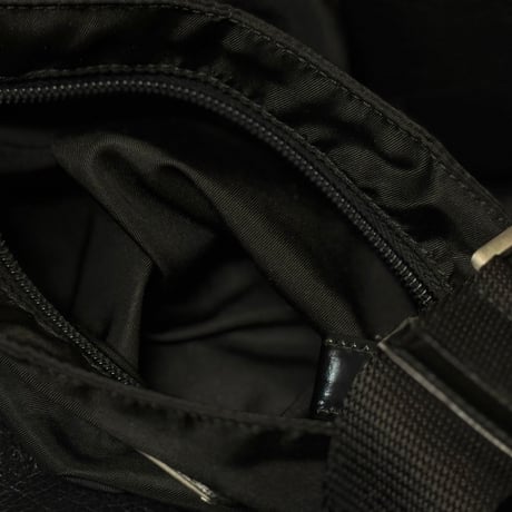 prada nylon logo shoulder bag black