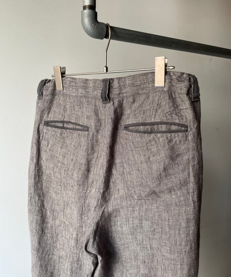 Linen Shimohuri Grey Easy Slacks
