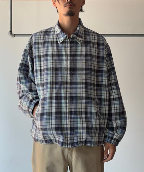 “Eddie Bauer” cotton check swingtop blouson