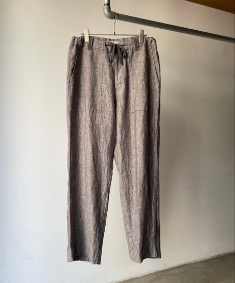 Linen Shimohuri Grey Easy Slacks