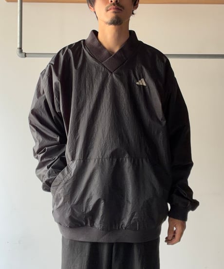 “adidas” rip stop nylon v-neck pullover