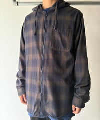 cotton blend hooded shirt jacket