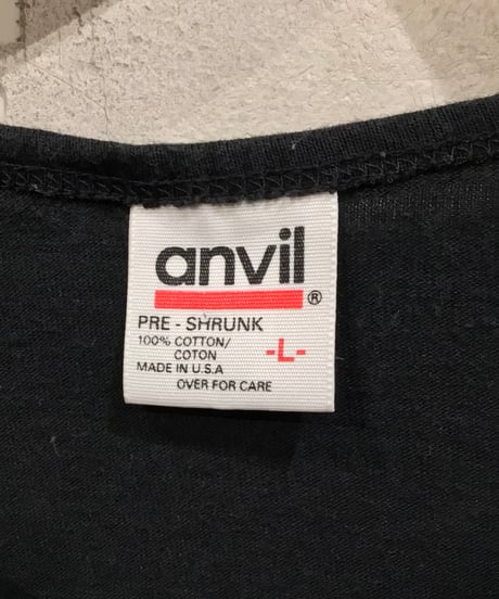 90s “anvil” flower embroidery t-shirt -made in USA-