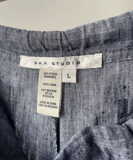 Linen Shimohuri Blue Easy Pants