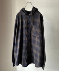 cotton blend hooded shirt jacket