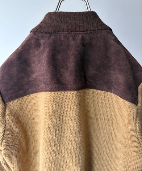 “Burdines” Suede Swithing Knit Jacket
