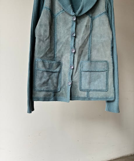 Suede and knit jacket