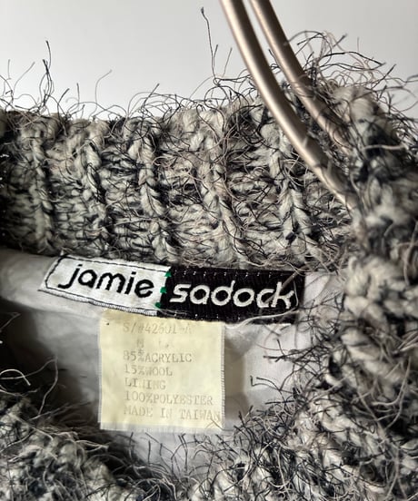 Shaggy wool knit double zip blouson