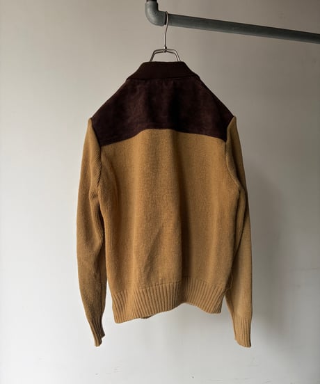 “Burdines” Suede Swithing Knit Jacket