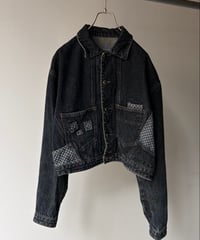 Patchwork Short Length Denim Jacket