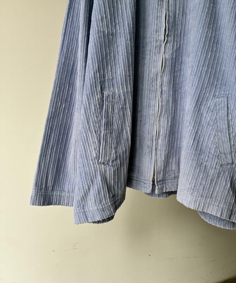 Light Blue Corduroy Zip Shirt Jacket