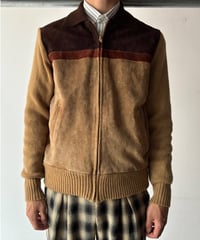 “Burdines” Suede Swithing Knit Jacket