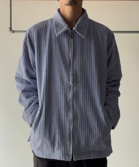 Light Blue Corduroy Zip Shirt Jacket