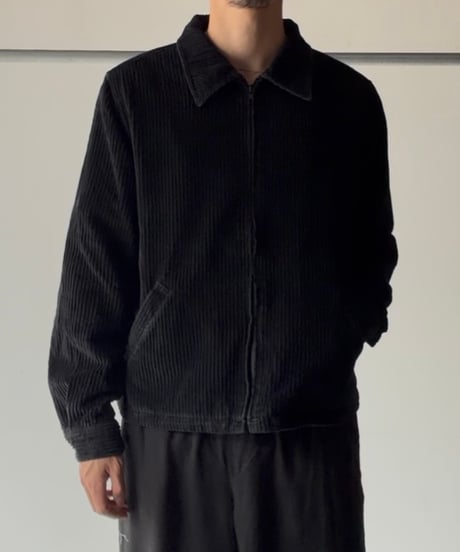 Black Corduroy Zip Shirts Jacket