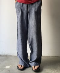 Linen Shimohuri Blue Easy Pants