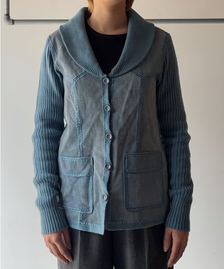 Suede and knit jacket