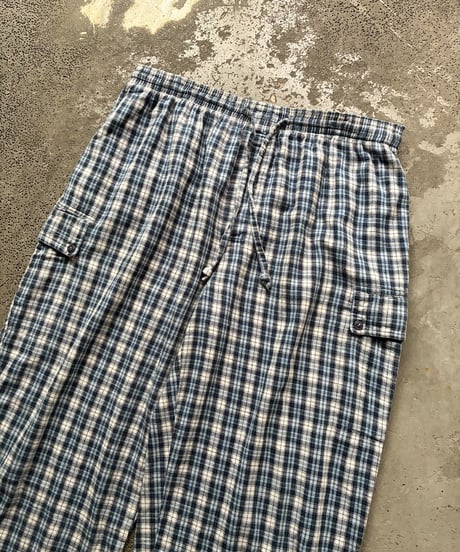 Flannel check pajama pants -cargo type-