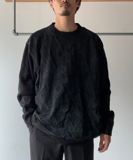 Suede switching knit pullover