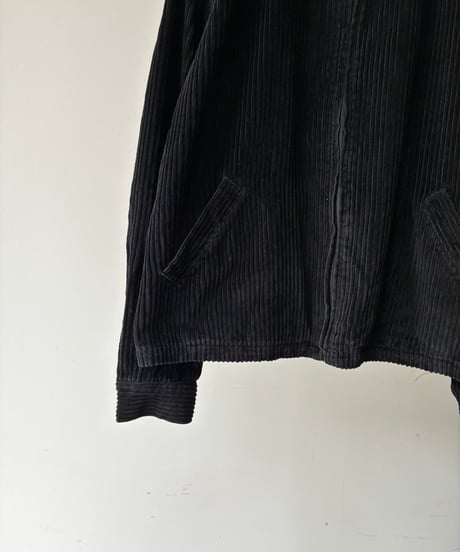 Black Corduroy Zip Shirts Jacket