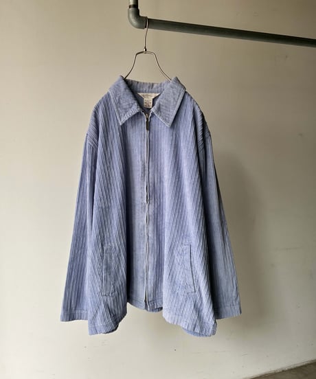Light Blue Corduroy Zip Shirt Jacket