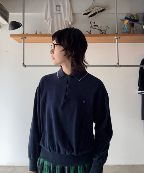 ~90s "Christian Dior MONSIEUR" soft velour zipup sweatshirt