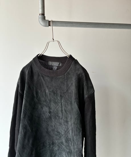 Suede switching knit pullover