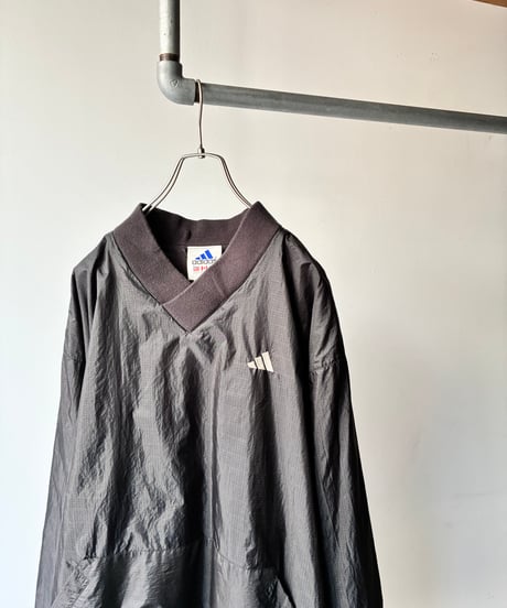“adidas” rip stop nylon v-neck pullover