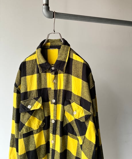 Heavy flannel block check shirt