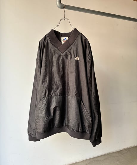 “adidas” rip stop nylon v-neck pullover