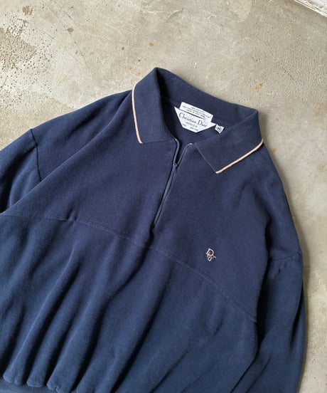 ~90s "Christian Dior MONSIEUR" soft velour zipup sweatshirt