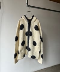 Dot zip knit parka