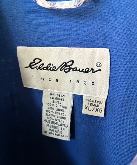 “Eddie Bauer” cotton check swingtop blouson