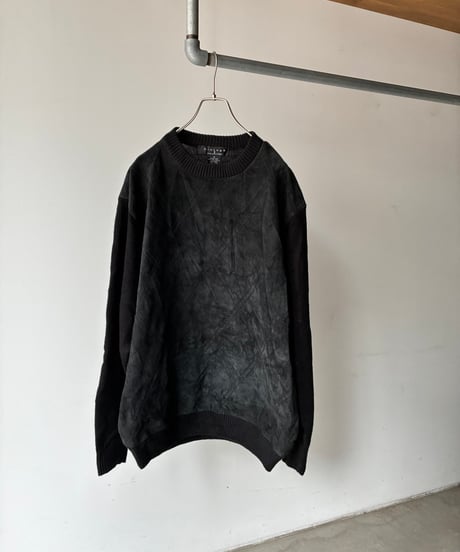 Suede switching knit pullover