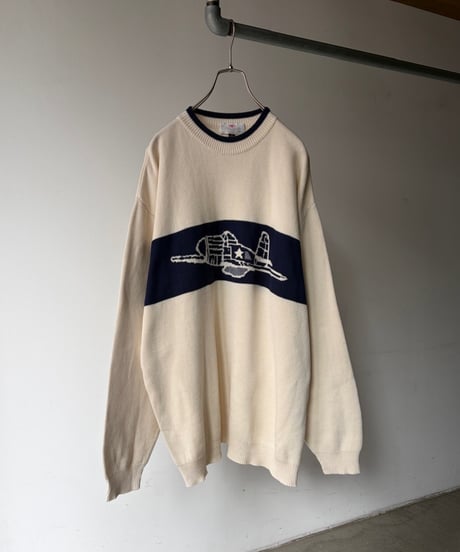 “Doppeldecker” airplane cotton knit