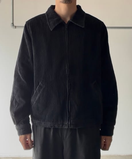 Black Corduroy Zip Shirts Jacket