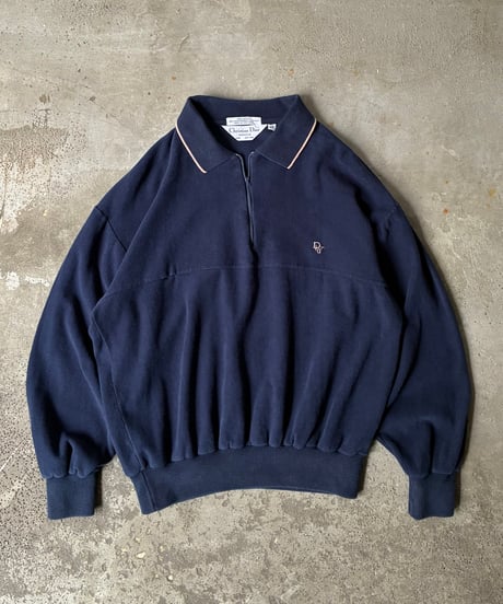 ~90s "Christian Dior MONSIEUR" soft velour zipup sweatshirt