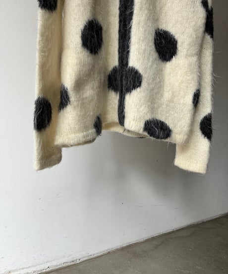 Dot zip knit parka