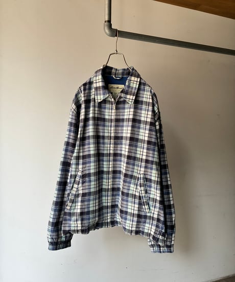 “Eddie Bauer” cotton check swingtop blouson