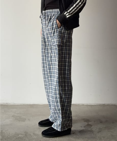 Flannel check pajama pants -cargo type-