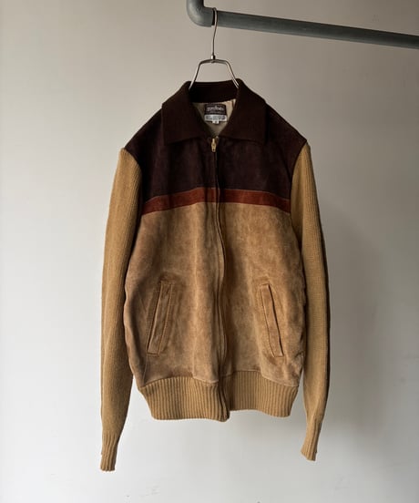 “Burdines” Suede Swithing Knit Jacket