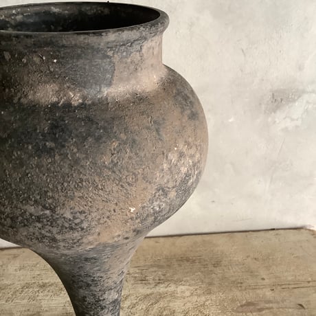 Schindapsus picts”Trebie" with Vintage Goblet Black Planter cover (ヴィンテージミュール鉢カバー付きスキンダプサス・トレビー)