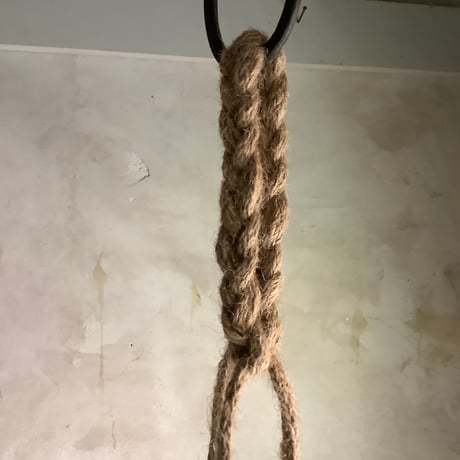 Peperomia angulata with Jute Hanging planter cover (ジュートハンギングカバー付きペペロミア アングラータ)