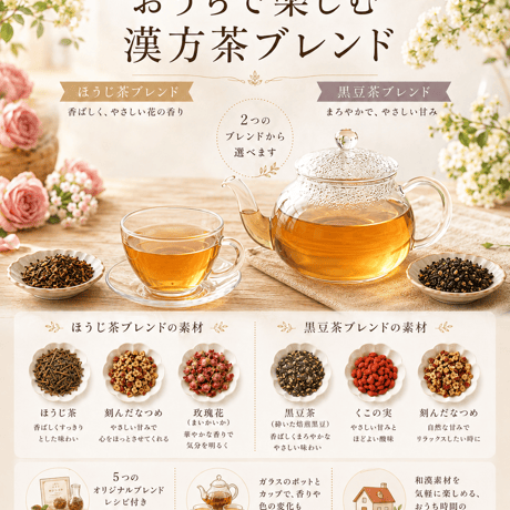 おうちで楽しむ漢方茶ブレンド【ほうじ茶編】