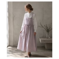 ふっくら厚さ2倍のとろみダブルガーゼのギャザーたっぷりエプロン／お出かけダブルガーゼエプロンワンピース／ドーンピンク