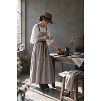 Double Gauze Gathered Apron／「働く日も、暮らす日も。 一日を、そのまま纏うエプロン。 」【ベージュ】