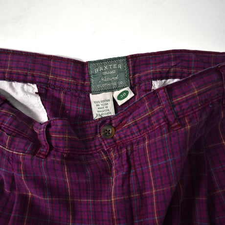 USED "BAXTER" 2-TUCK CHECK SHORT