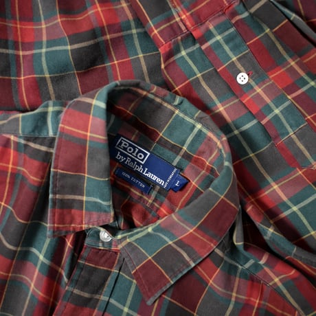 USED "POLO RALFH LAUREN" PLAID L/S SHIRT