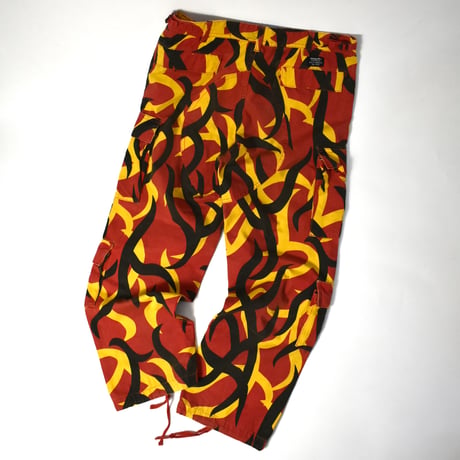 USED 19AW "SUPREME" TRIBAL CAMO CARGO PANTS