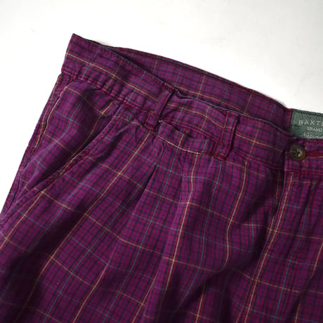 USED "BAXTER" 2-TUCK CHECK SHORT