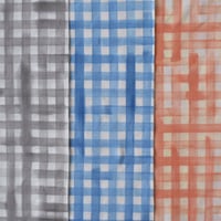 アケモドロ　型染め手ぬぐい　格子　gray・blue・orange